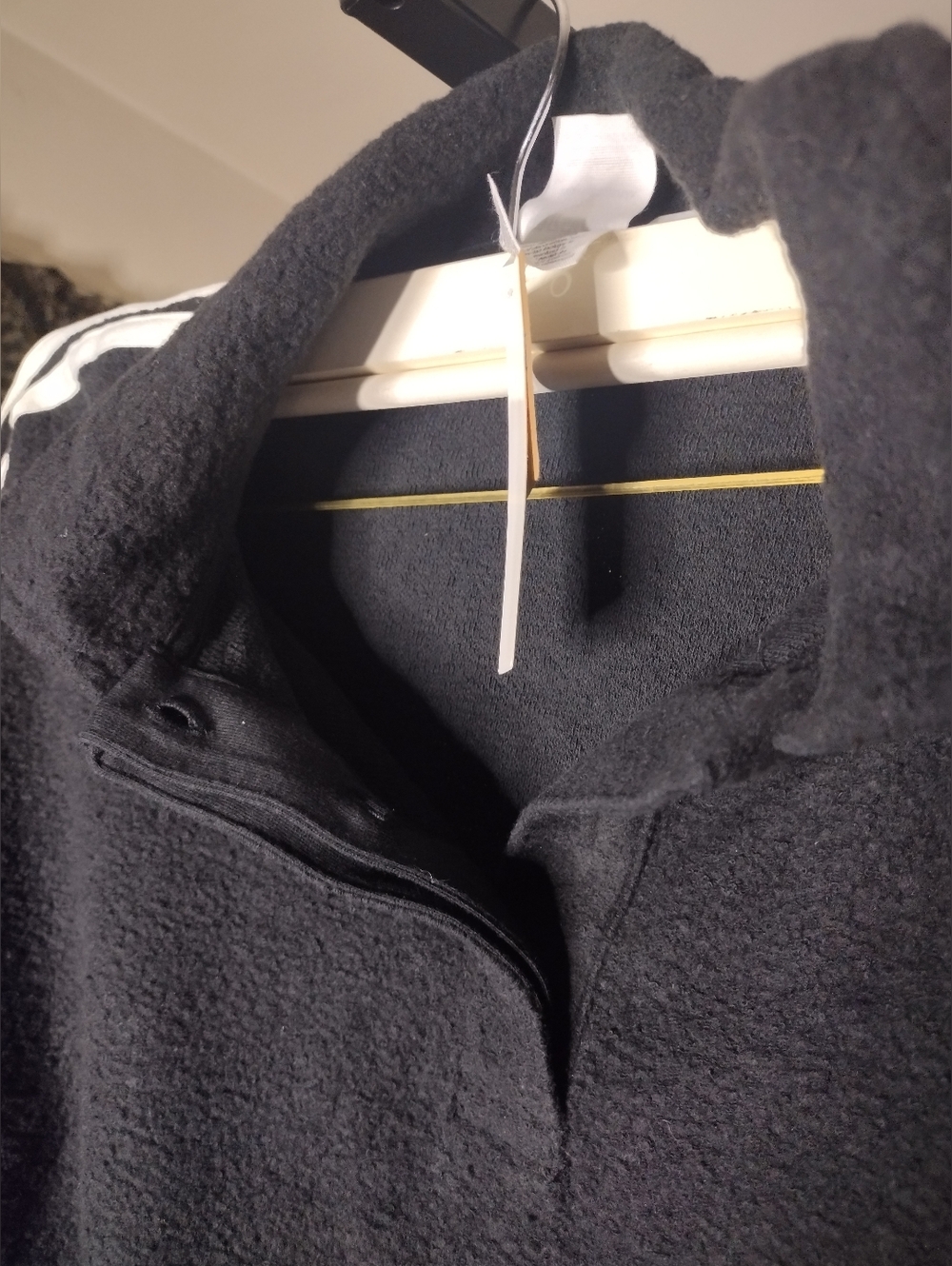 NWT PINK Black Reverse Fleece Cropped Polo with White Laurel Wreath Embroidery - Picture 3 of 5
